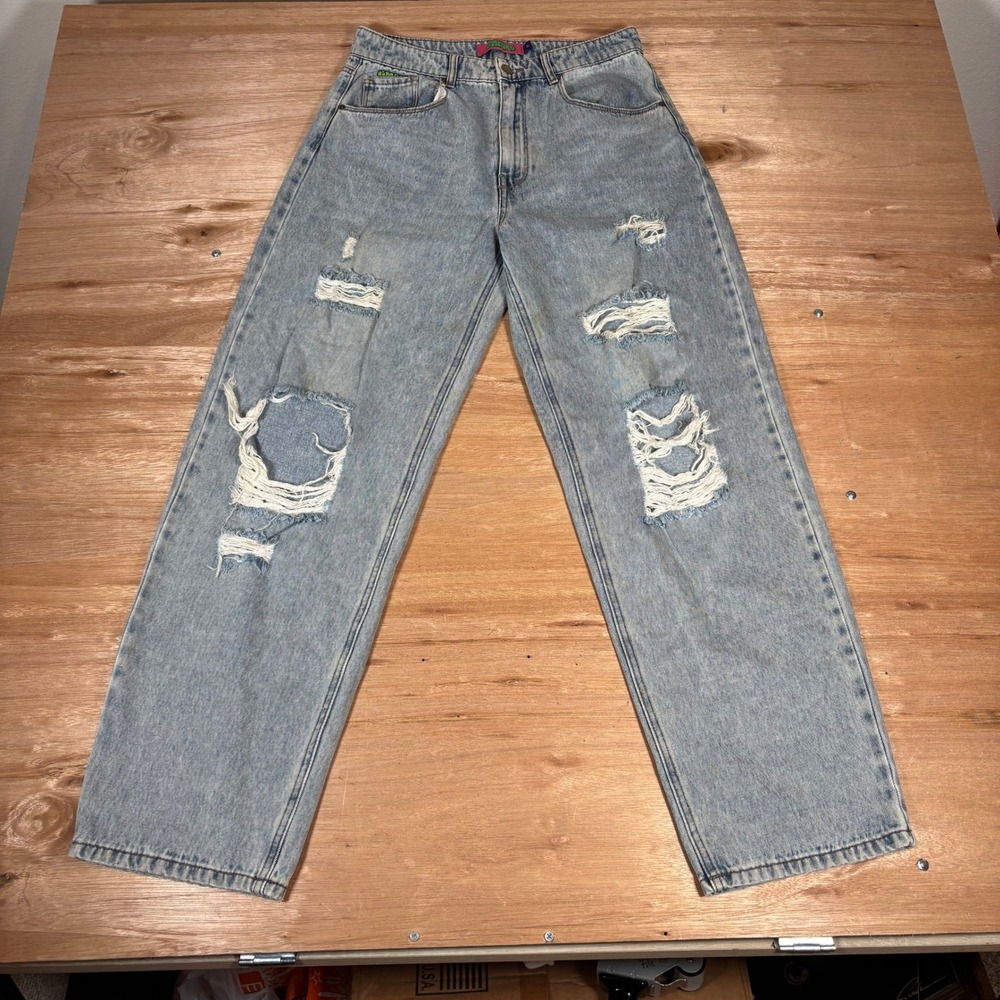 Empyre Loose Fit Distressed Light Wash‎ Denim Jeans Mens Size 30 Skater Straight